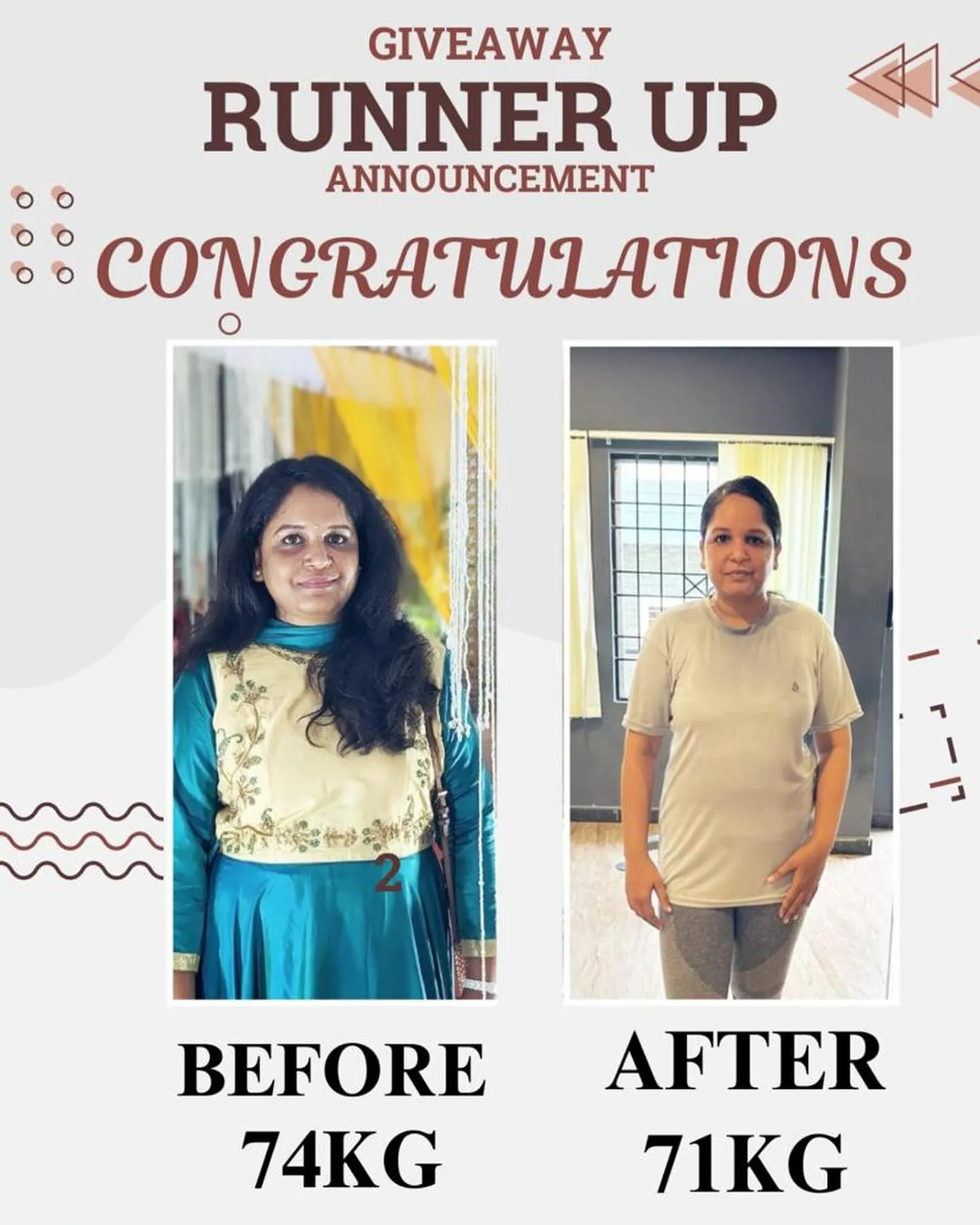 Hemalatha transformation best gym Bangalore